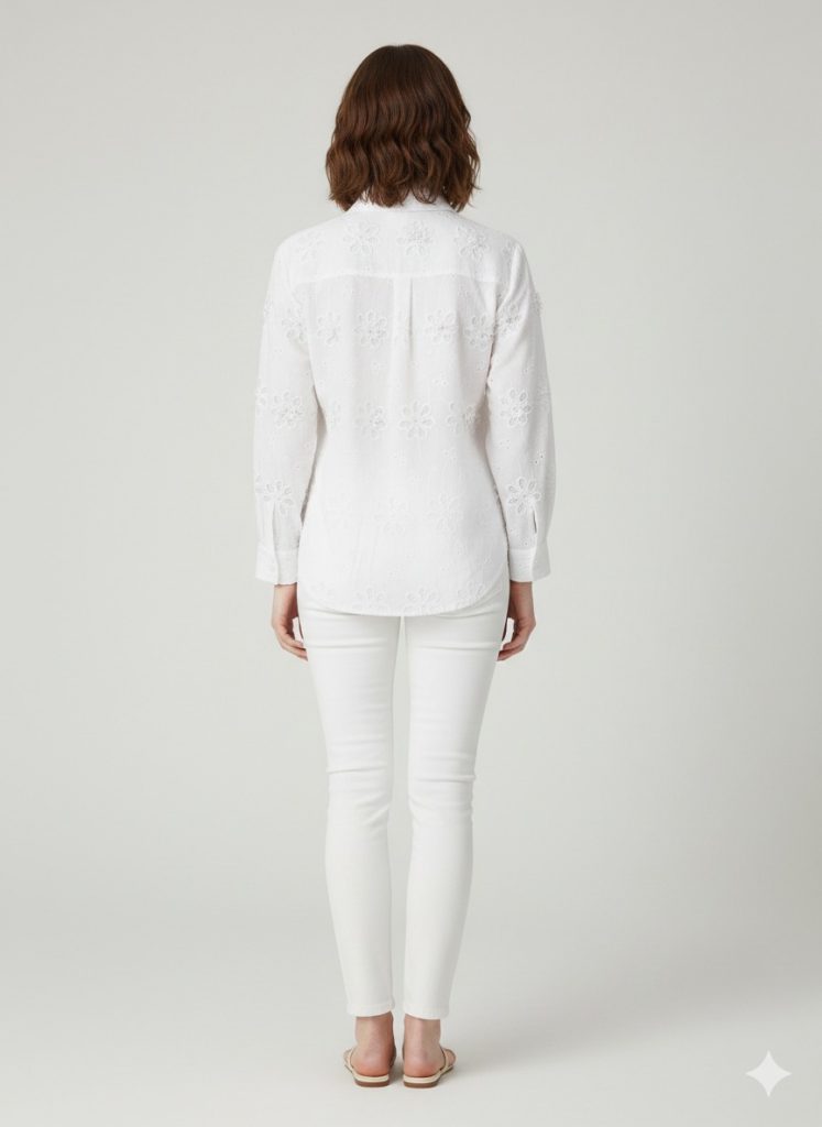 EKOL Çiçek Nakışlı Gömlek 2916