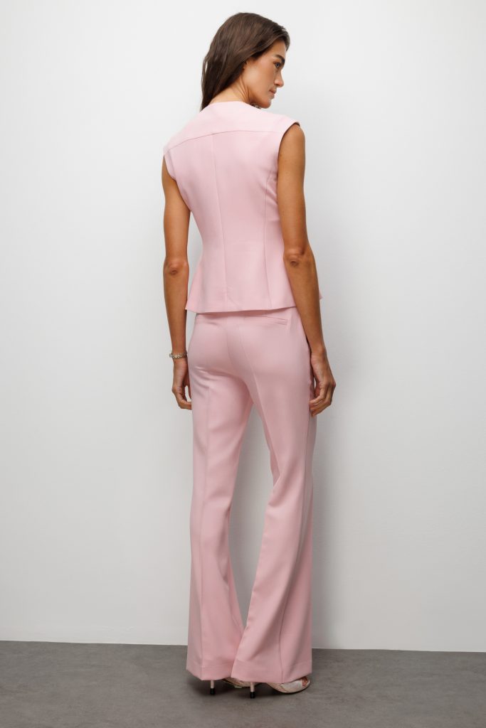 EKOL İspanyol Paça Düşük Bel Pantolon 1004 - pembe