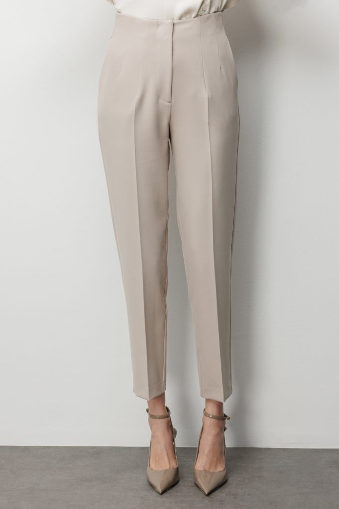 EKOL Düz Kesim Yüksek Bel Pantolon 1012 - KUM