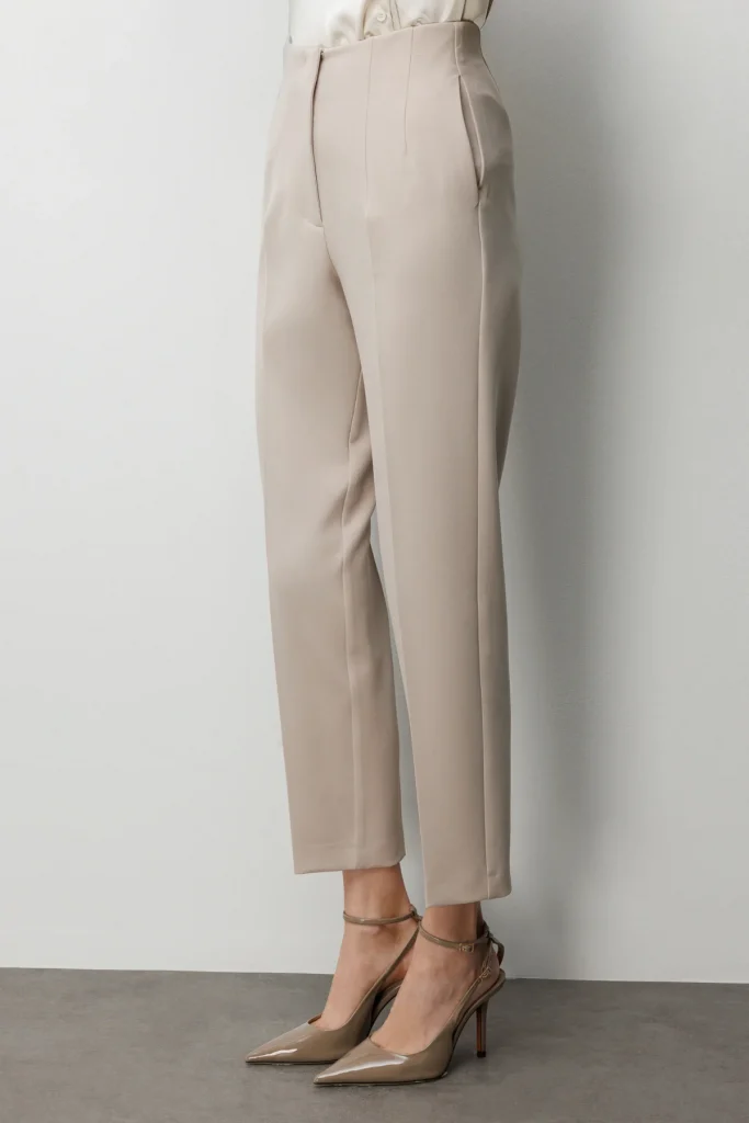 EKOL Düz Kesim Yüksek Bel Pantolon 1012 - KUM