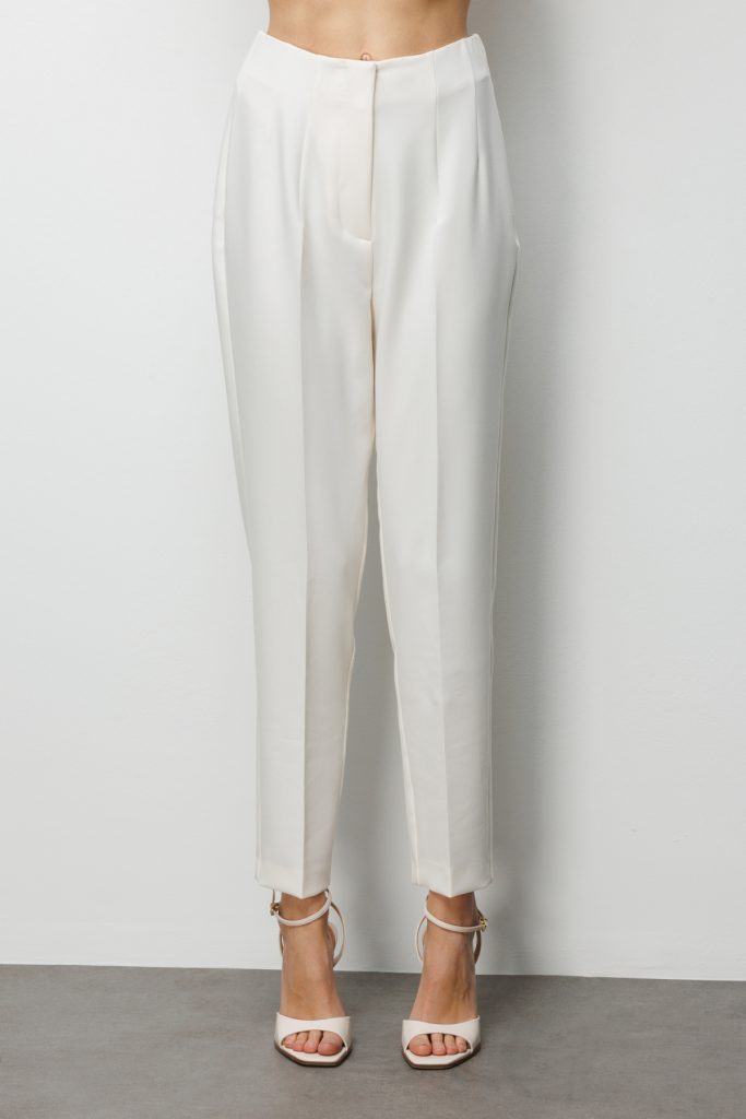 EKOL Düz Kesim Yüksek Bel Pantolon 1012 - EKRU