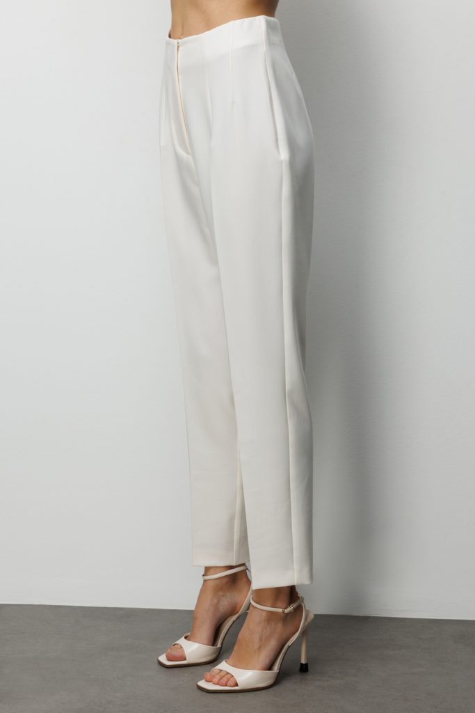 EKOL Düz Kesim Yüksek Bel Pantolon 1012 - EKRU
