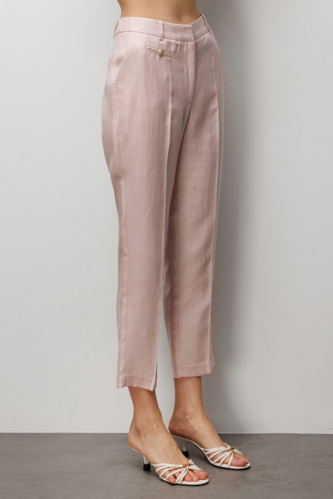 EKOL Süs Metal Düğmeli Dar Paça Pantolon  1032