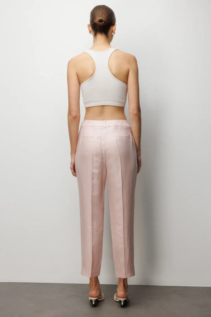 EKOL Süs Metal Düğmeli Dar Paça Pantolon  1032