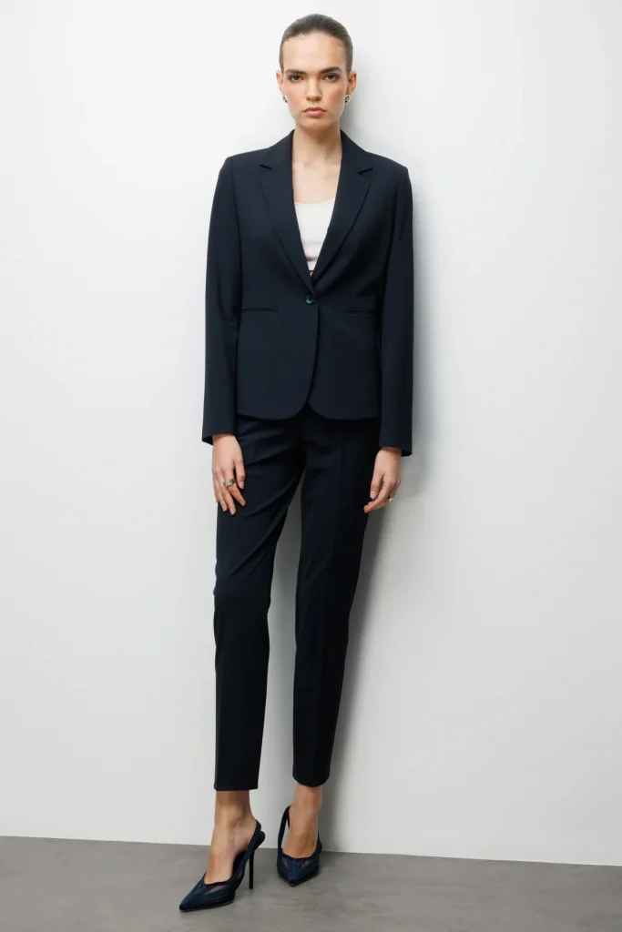 EKOL Yan Cepli Dar Paça Pantolon 1084 - Lacivert