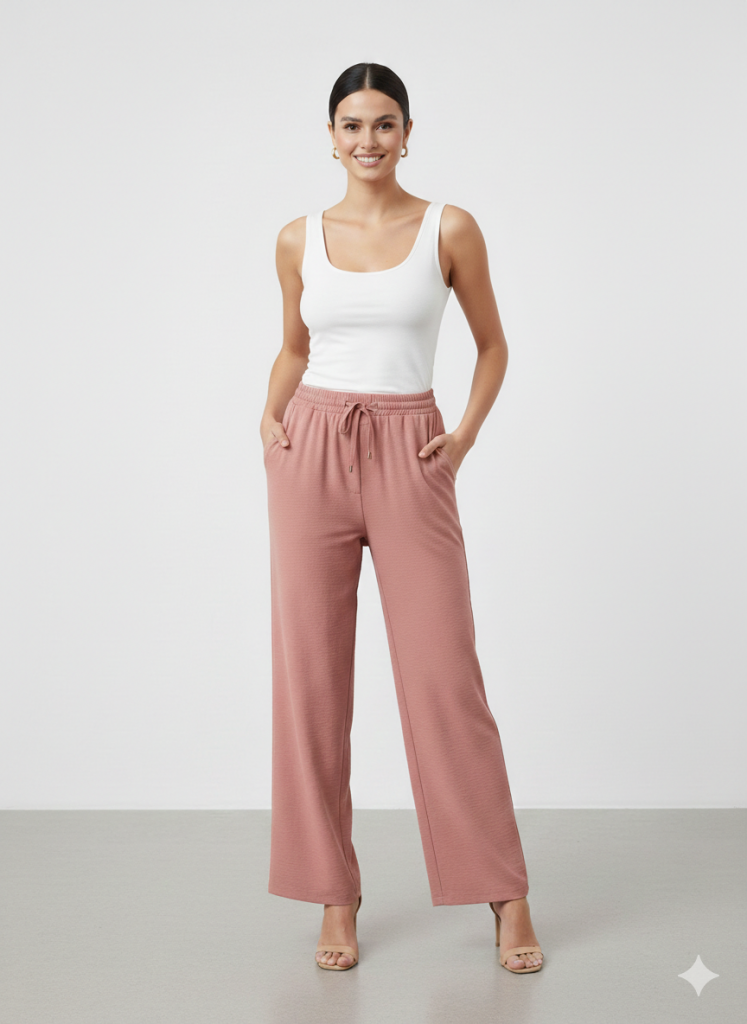 EKOL Beli Lastikli Bol Paça Pantolon 1204