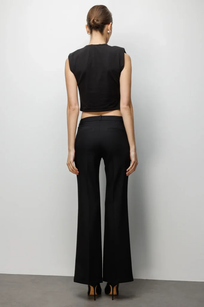 EKOL Yüksek Bel İspanyol Paça Pantolon 4004