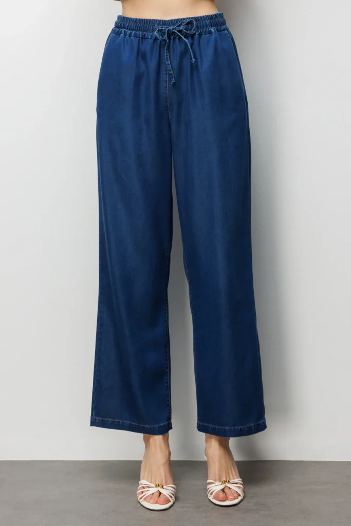 EKOL Beli Bağcıklı Bol Paça Pantolon 4090