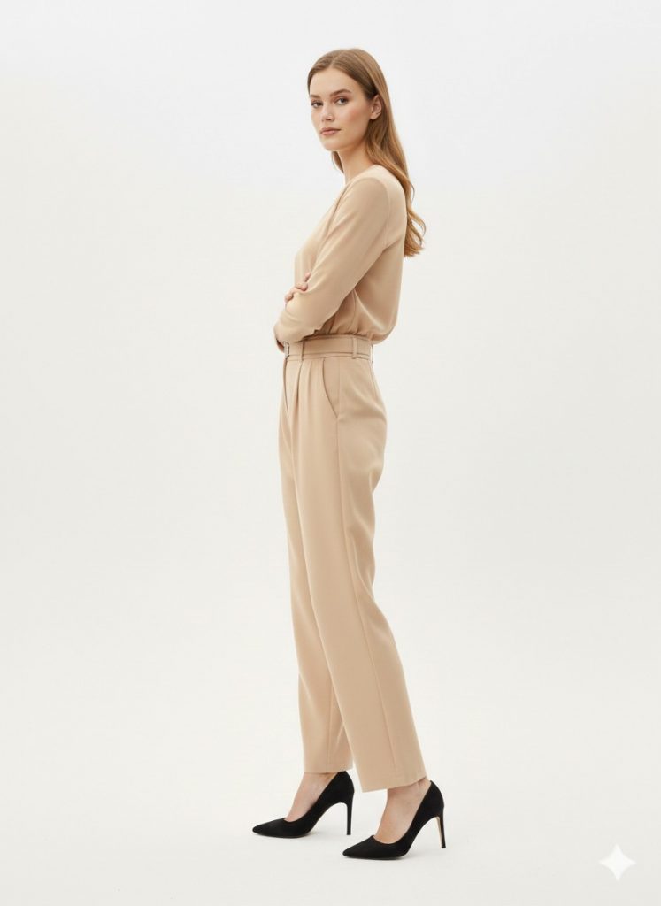 EKOL Kemer Detaylı Kadın Pantolon 4128