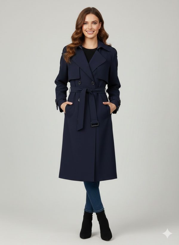 EKOL Kemer Detaylı Trençkot 7006