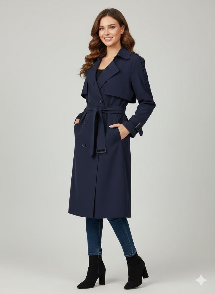 EKOL Kemer Detaylı Trençkot 7006