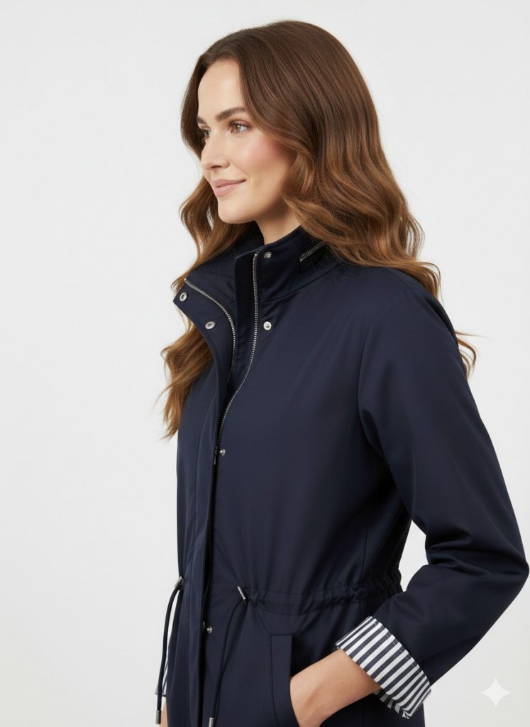 EKOL Kolları Katlamalı Fermuarlı Trenç 7042