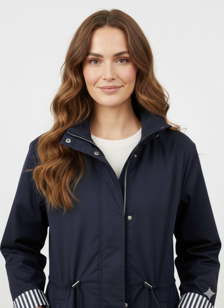 EKOL Kolları Katlamalı Fermuarlı Trenç 7042