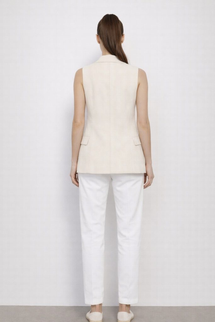 EKOL Düğme Detaylı Kadın Yelek 1062 - EKRU