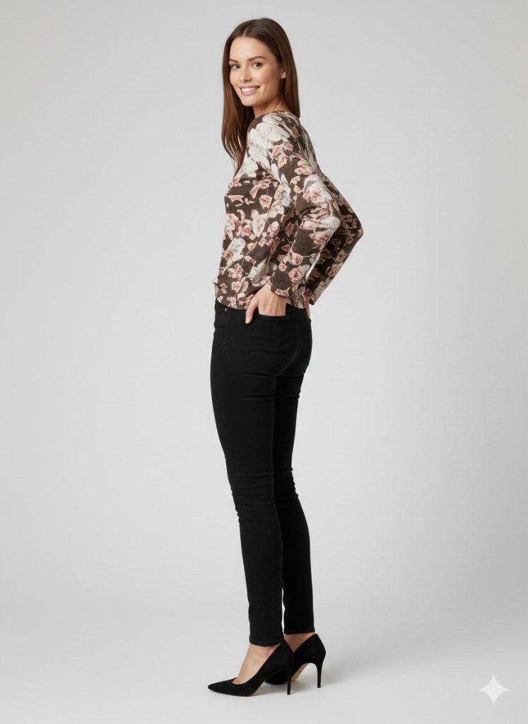 FAİK SÖNMEZ  Kendinden Çiçek İşlemeli Bluz  092