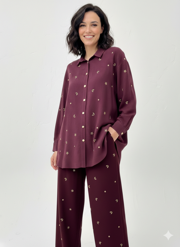 GHİSA Gold Düğmeli Nakışlı İkili Takım  4178