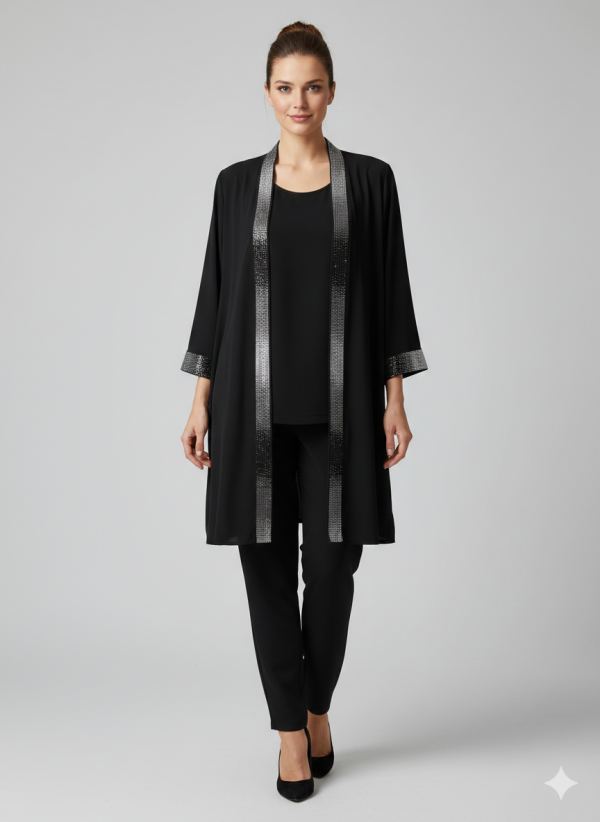 GİLDA Yaka Bantı ve Manşeti Taşlı İkili Takım  40362