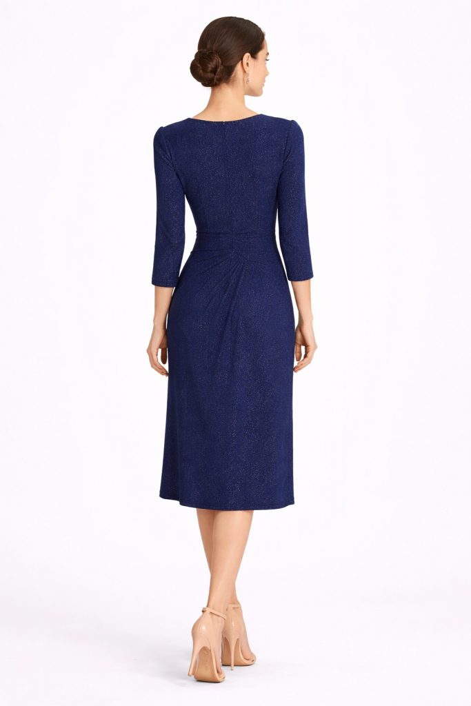 GİLDA Aksesuarlı V Yaka Elbise 8027 B.B