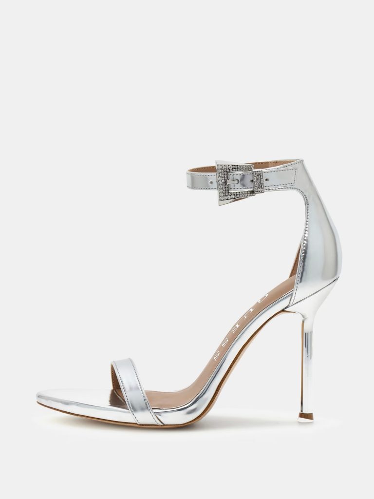 GUESS  Insraa Laminated Sandaletler FLPINSLEL03 - gumus