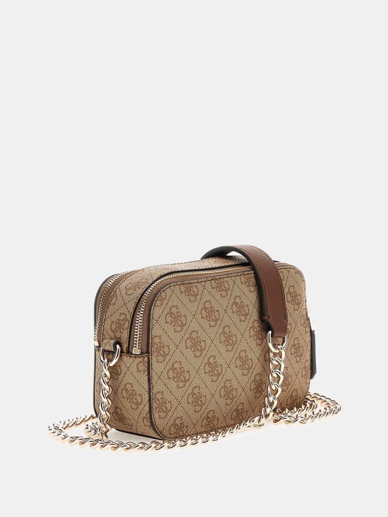 GUESS Noelle 4G logolu mini çapraz çanta HWBG9672140 - kahve