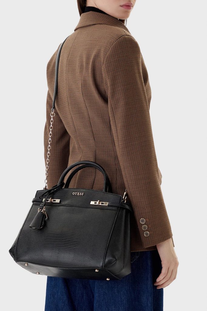 GUESS Melinda Hayvan Desenli El Çantası HWKL9933060 - Siyah