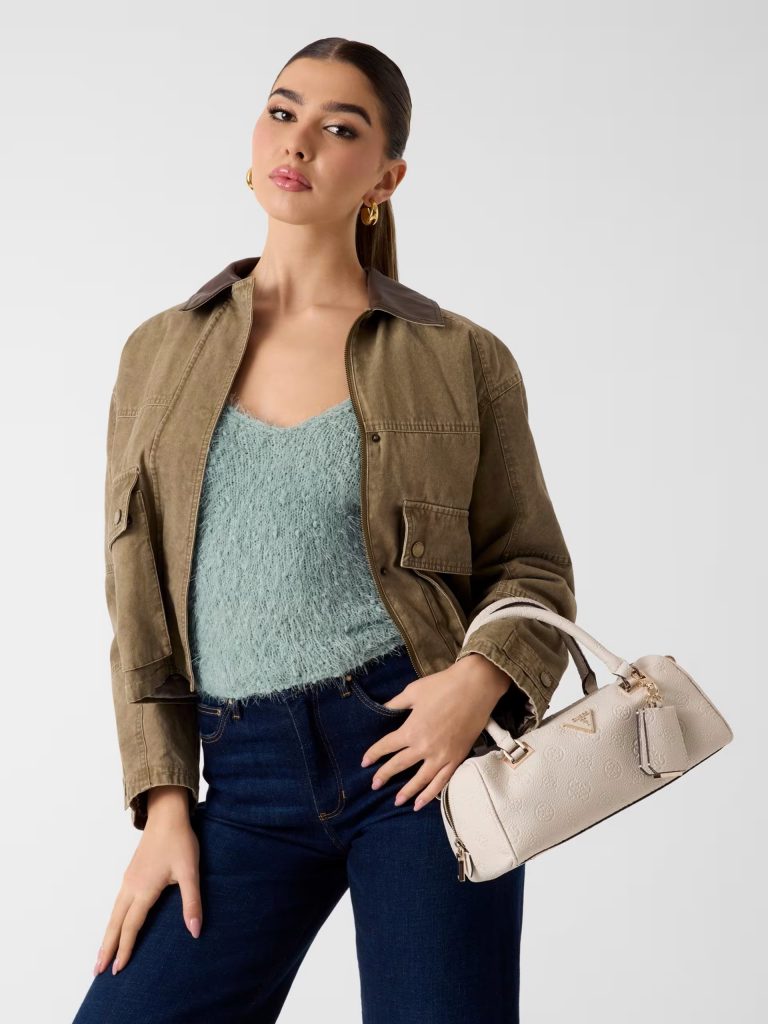 GUESS Cresidia Logo El Çantası HWPD9888080 - EKRU