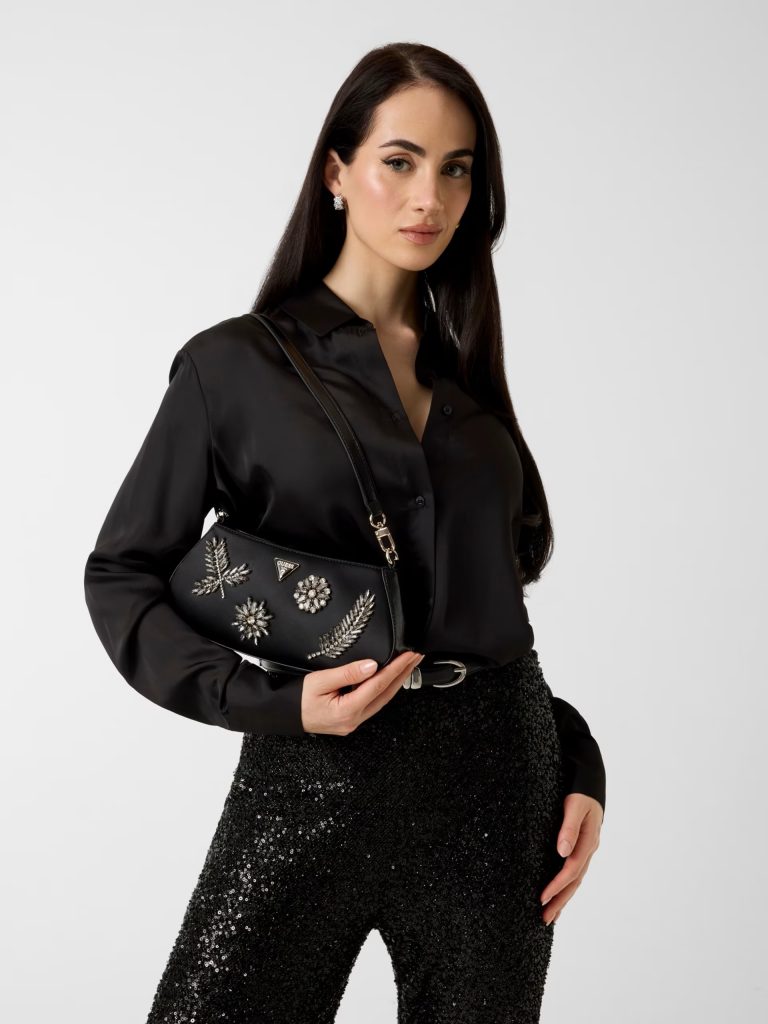 GUESS Elsie Jewel-Appliqué Omuz Çantası HWSS9650170