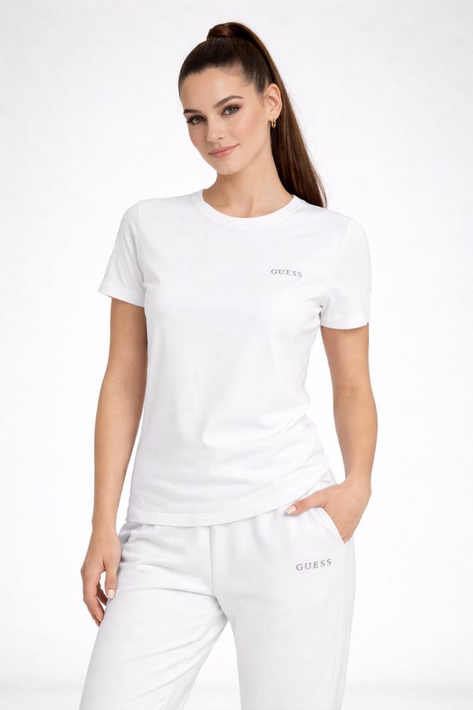 GUESS T-SHIRT V6RI07J1314 - Beyaz