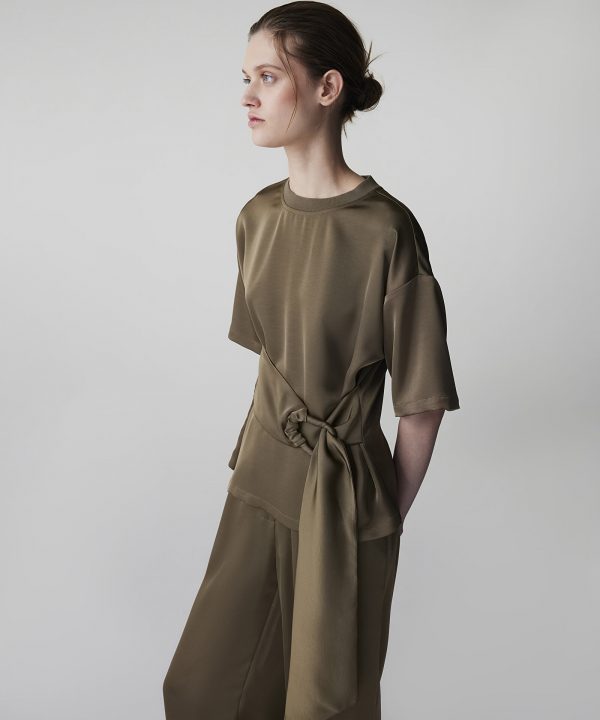 İPEKYOL Kuşaklı Saten Bluz IS1260006083