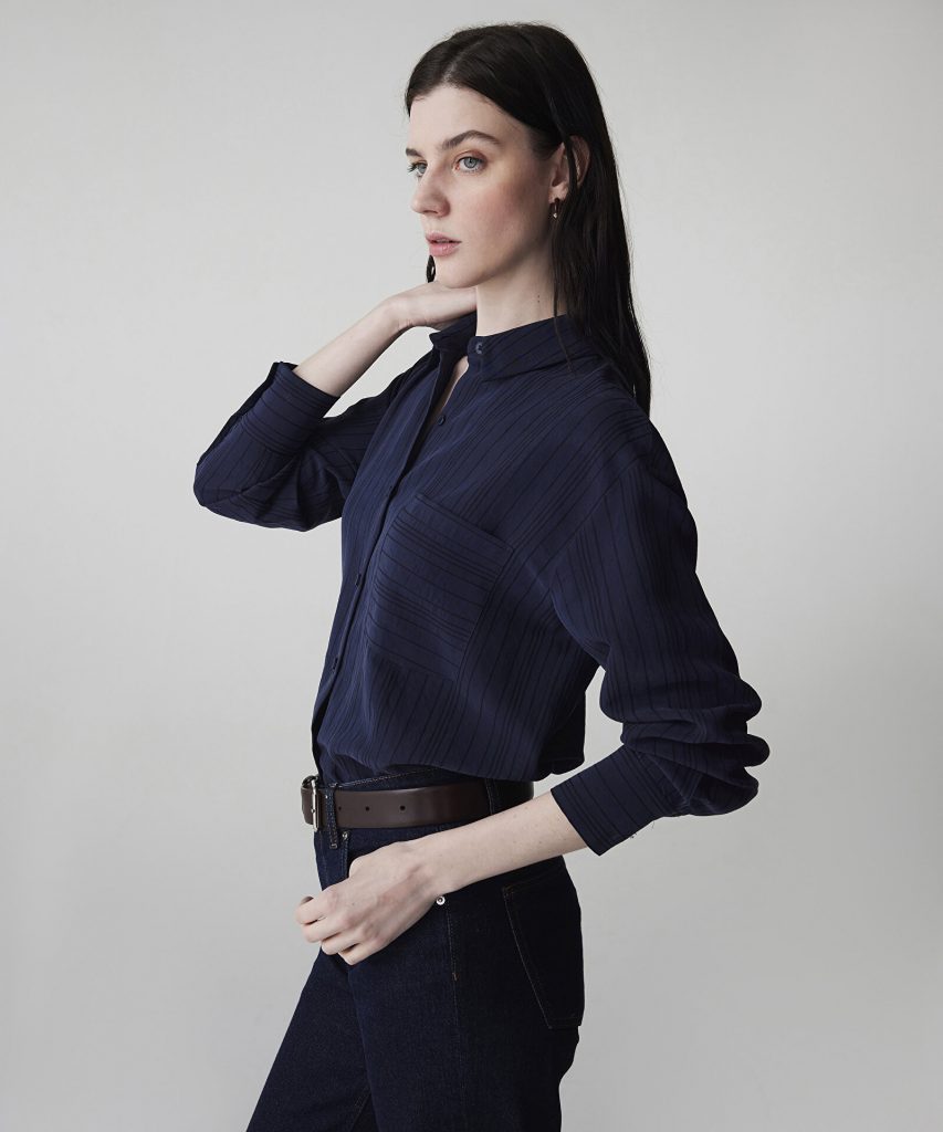 İPEKYOL Çizgi Jakarlı Gömlek IS1260025157