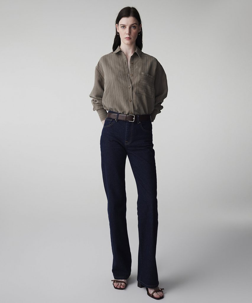 İPEKYOL Çizgi Jakarlı Gömlek IS1260025157 - HAKİ