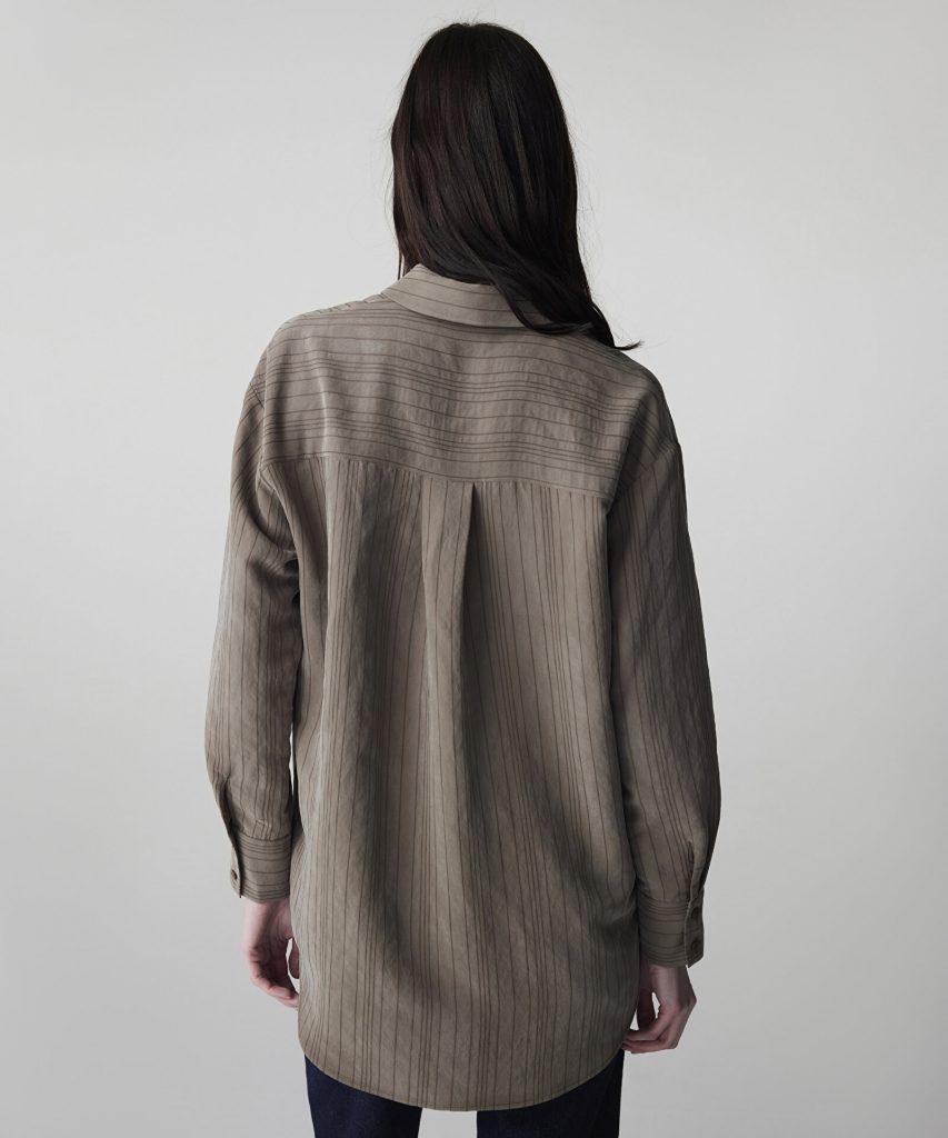 İPEKYOL Çizgi Jakarlı Gömlek IS1260025157 - HAKİ