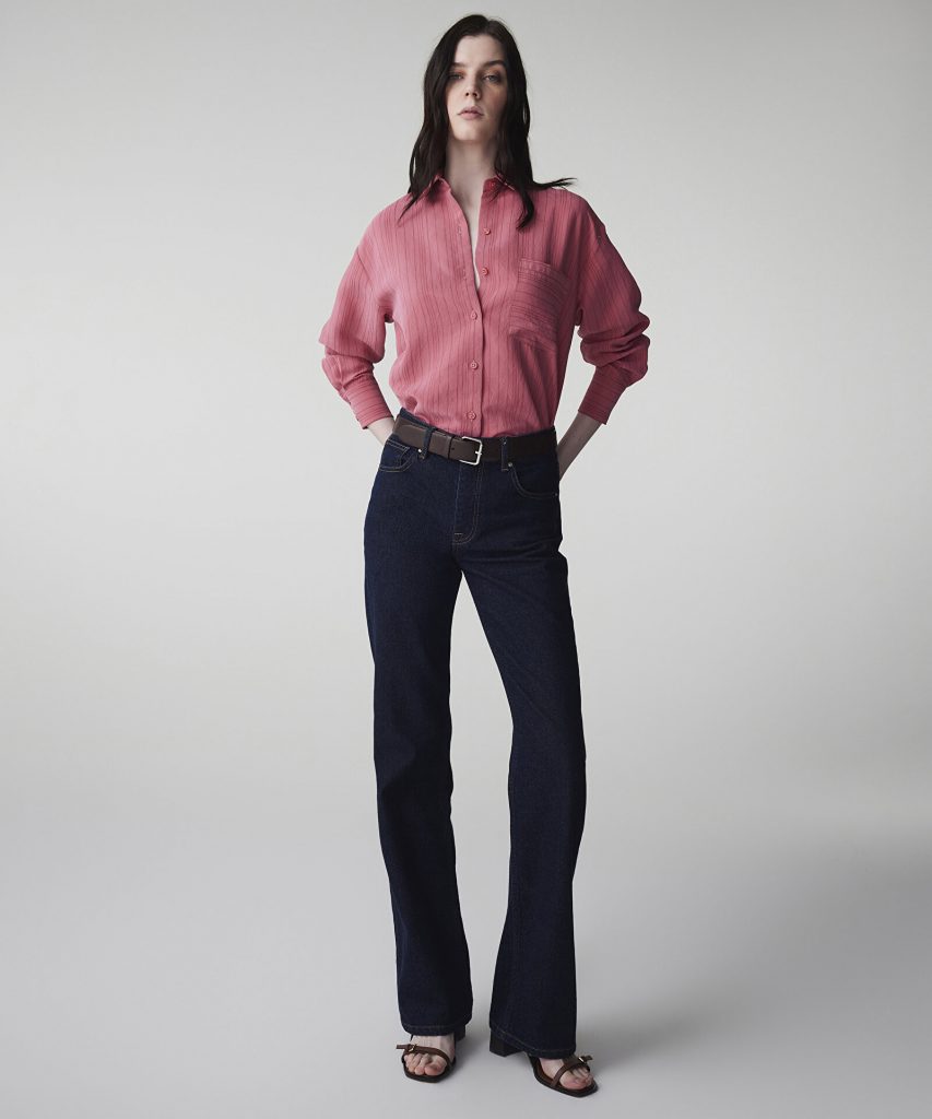 İPEKYOL Çizgi Jakarlı Gömlek IS1260025157 - GÜL KURUSU