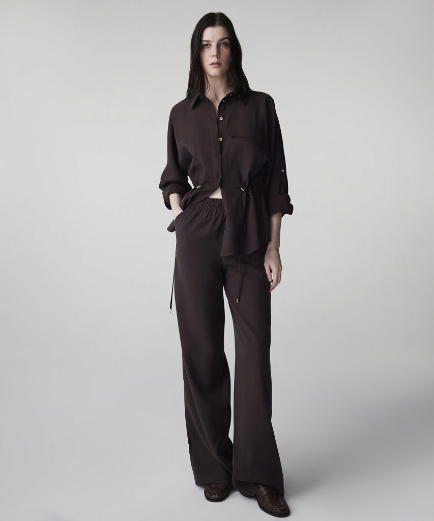 İPEKYOL Elastik bel wide leg fit pantolon IS1260003156