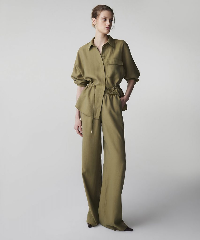 İPEKYOL Elastik bel wide leg fit pantolon IS1260003156 - A.HAKİ