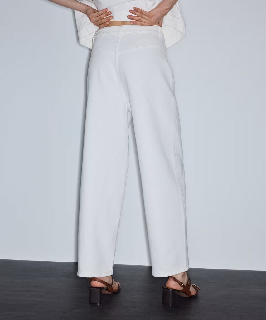 İPEKYOL Nakışlı barrel fit pantolon IS1260018001 - Beyaz