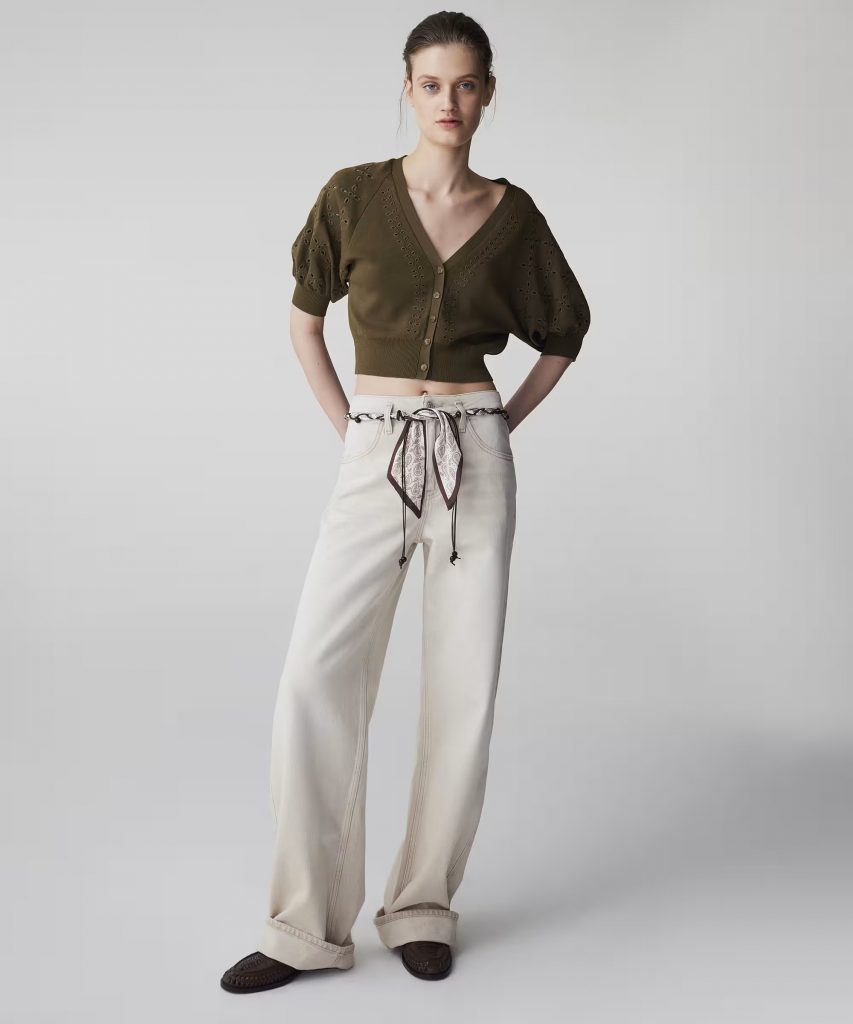 İPEKYOL Fular Kemerli Wide Leg Jean Pantolon IS1260018020