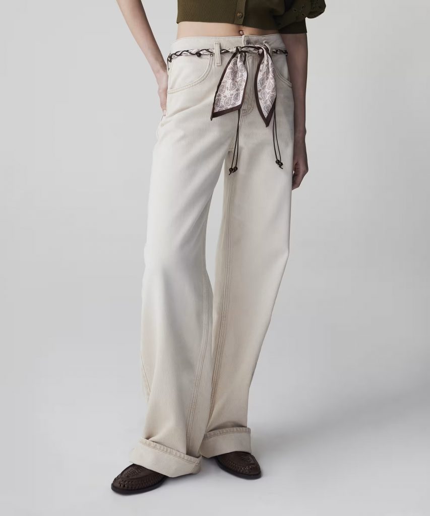 İPEKYOL Fular Kemerli Wide Leg Jean Pantolon IS1260018020