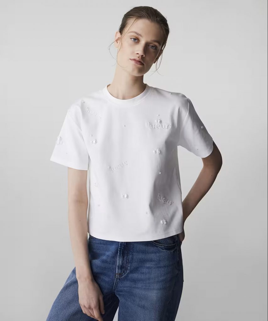 İPEKYOL Karma İnci Aksesuarlı Tişört IS1260070060