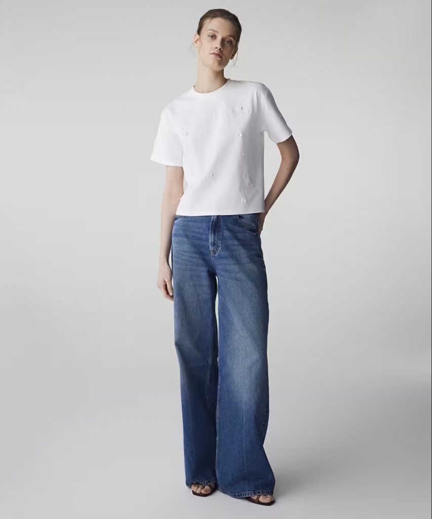 İPEKYOL Karma İnci Aksesuarlı Tişört IS1260070060