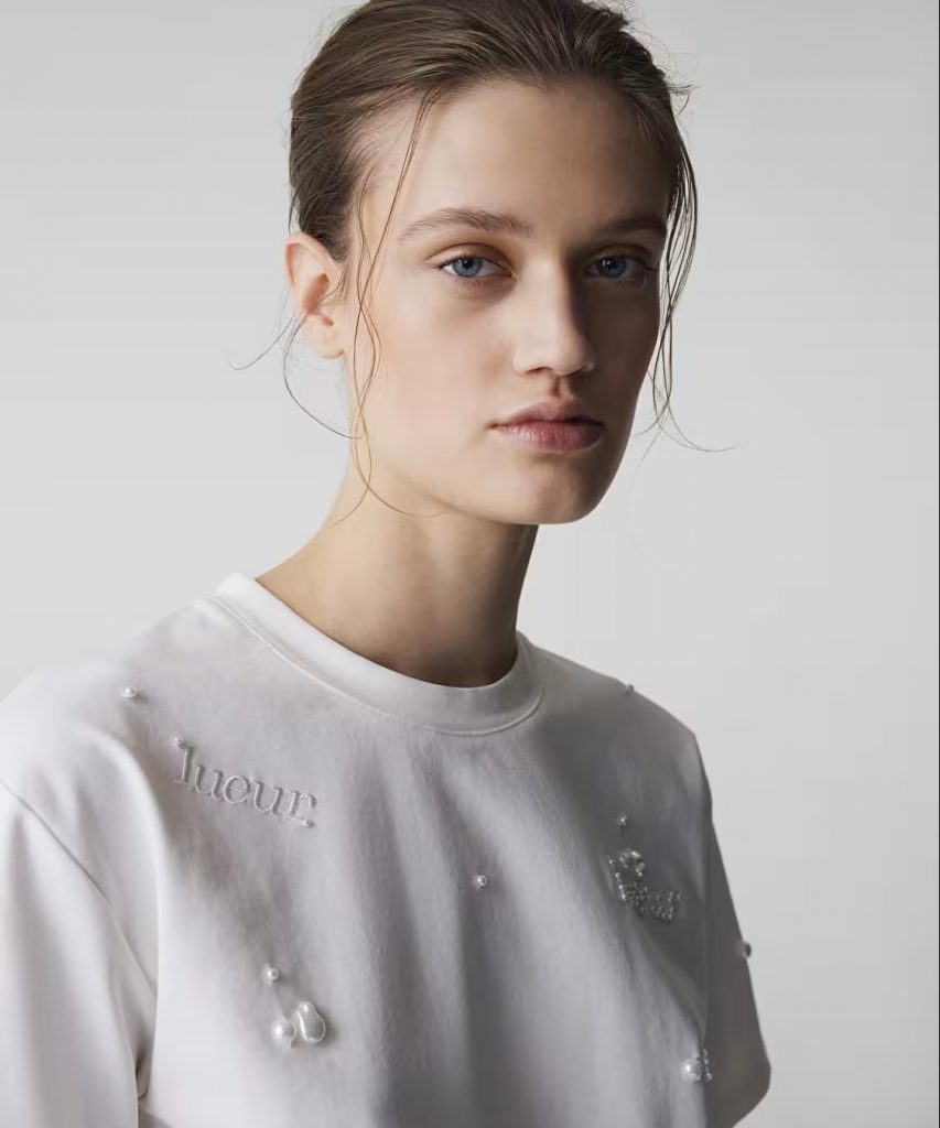 İPEKYOL Karma İnci Aksesuarlı Tişört IS1260070060 - EKRU