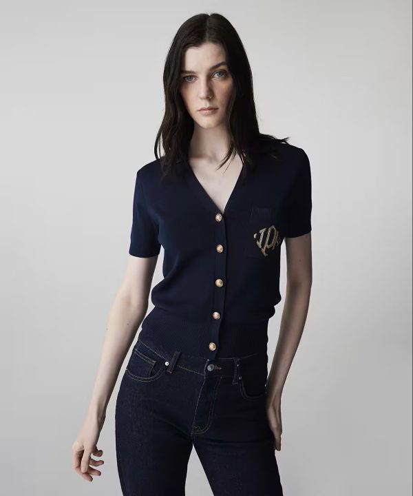 İPEKYOL Monogram Nakışlı Triko Bluz IS1260050079