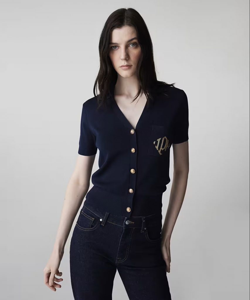 İPEKYOL Monogram Nakışlı Triko Bluz IS1260050079