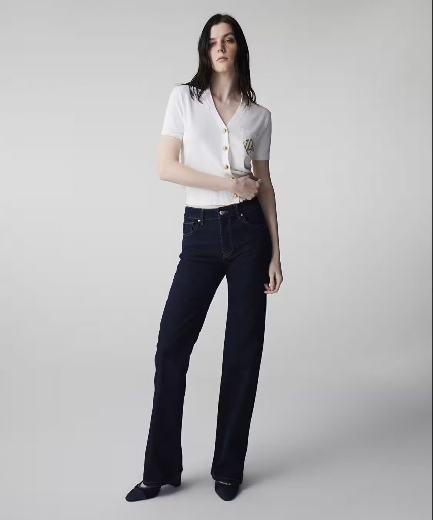 İPEKYOL Monogram Nakışlı Triko Bluz IS1260050079 - KIR.BEYAZ