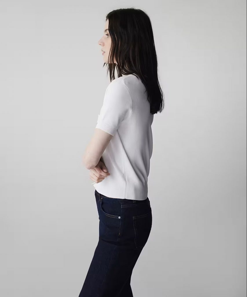 İPEKYOL Monogram Nakışlı Triko Bluz IS1260050079 - KIR.BEYAZ