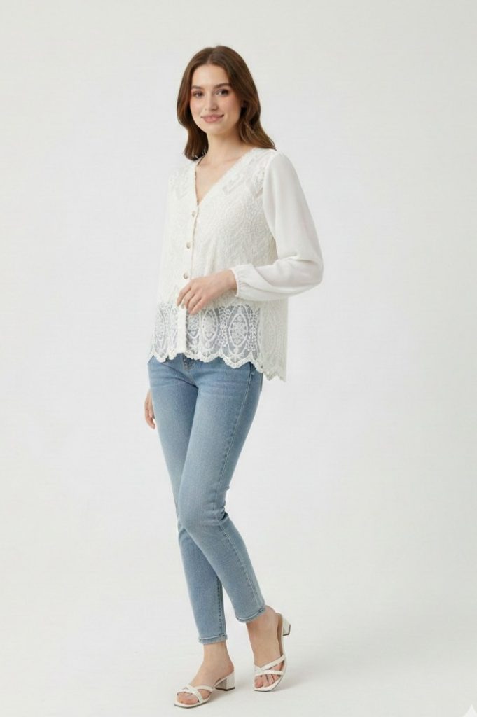 ON TRİKO Dantel İşlemeli Hırka 70931