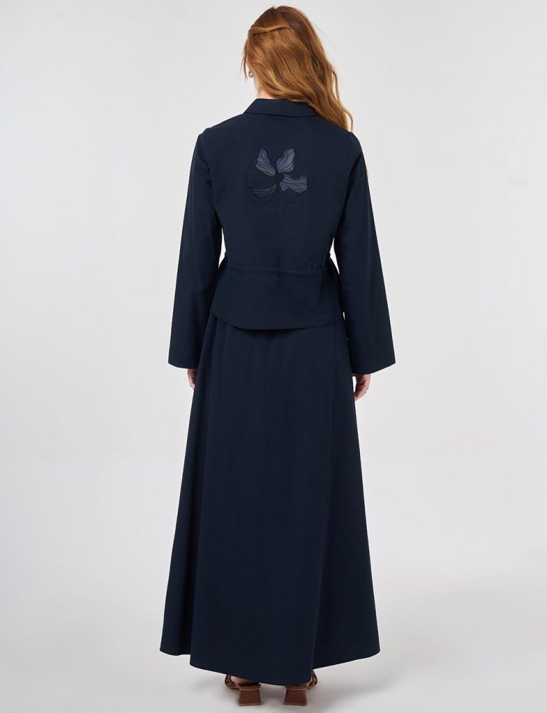 KAYRA %100 Pamuklu Nakış Aplikeli Etekli Takım  76001 - K.LACİVERT