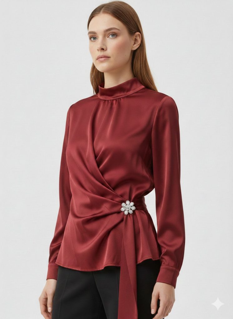 KAYRA Önü Tokalı Gömlek 10025 - visne