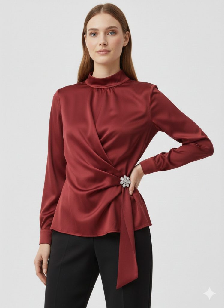 KAYRA Önü Tokalı Gömlek 10025 - visne