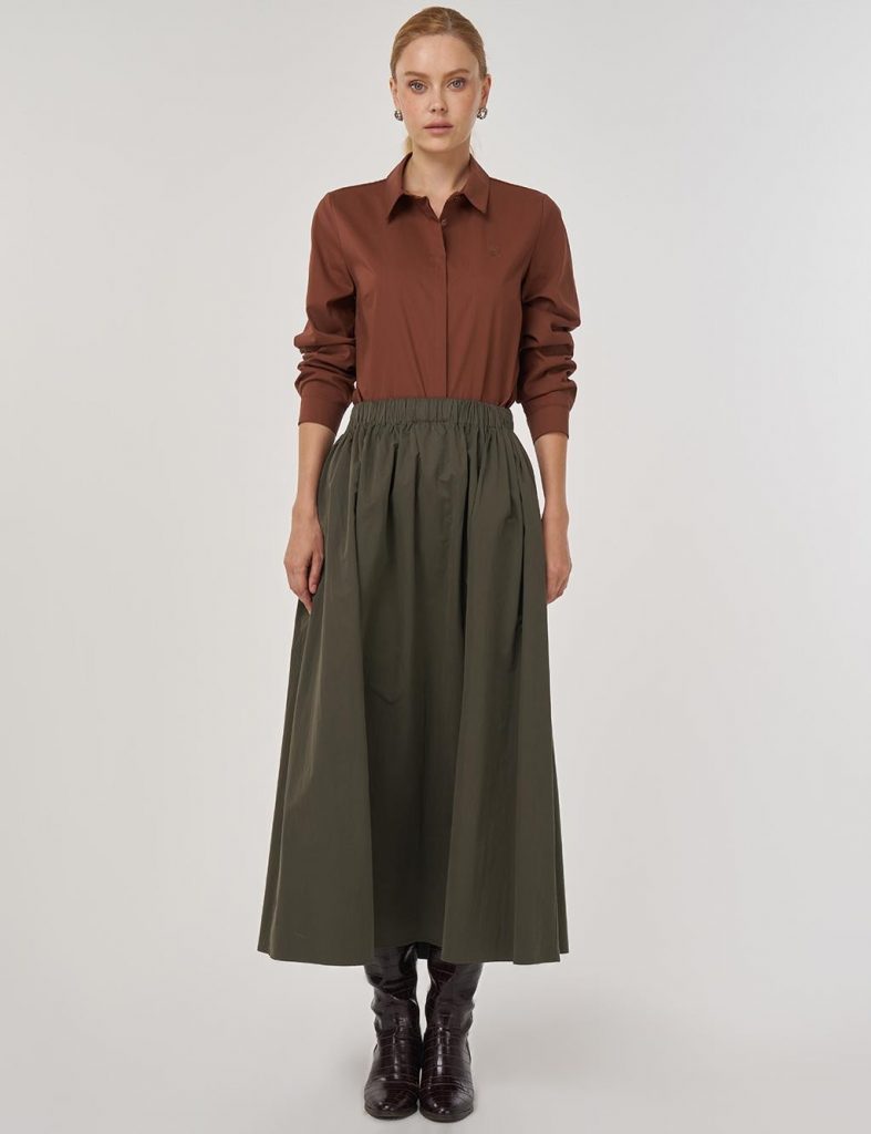 KAYRA Cep Detaylı Çan Etek Bej 12040 - HAKİ